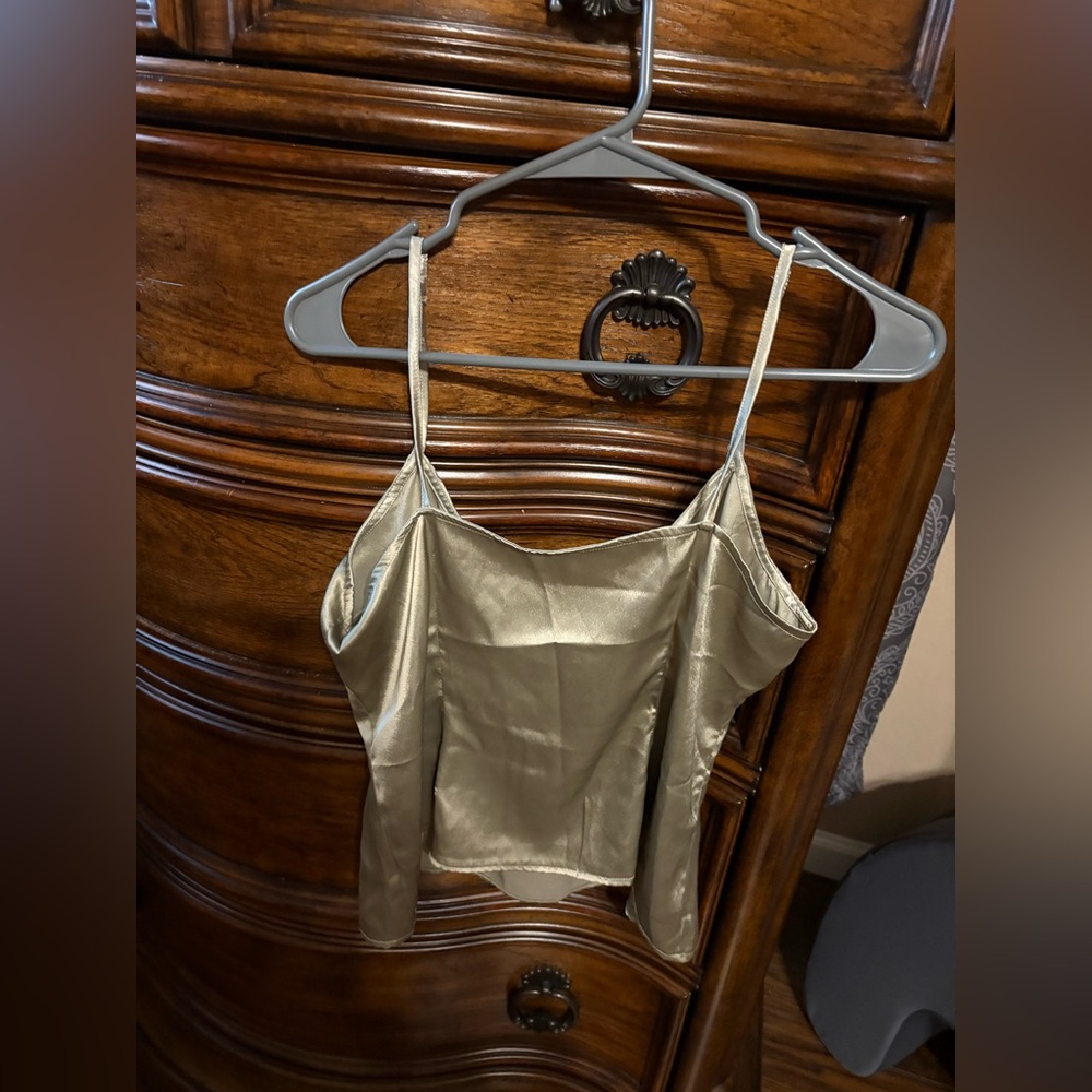 Chadwick’s of Boston Elegant Gold Satin Cami Top